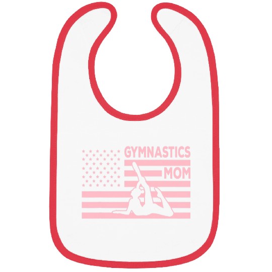 Funny Pink Gymnastics Mom American Flag Gymnastic Mother Bibs