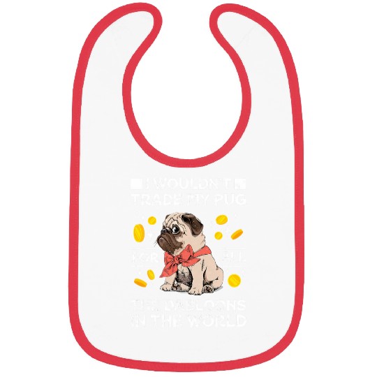 Funny Dog Pug Lovers Doubloons Gold Coins Viral Cat Meme Bibs