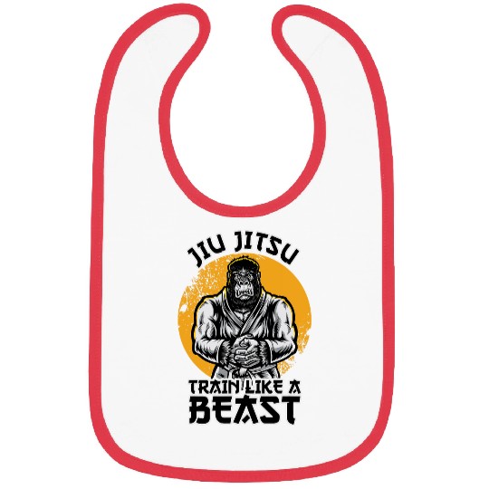 JiuJutsu Gorilla Train Like A Beast Martial Artist Gorilla Bibs