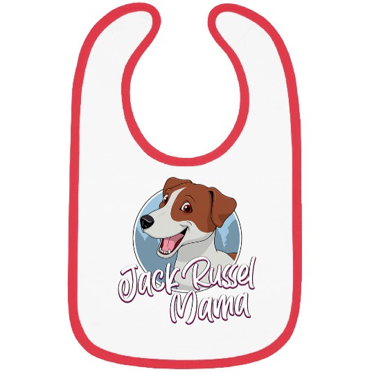 Dog Jack Russell Mama with Comic Drawing Women Bibs
