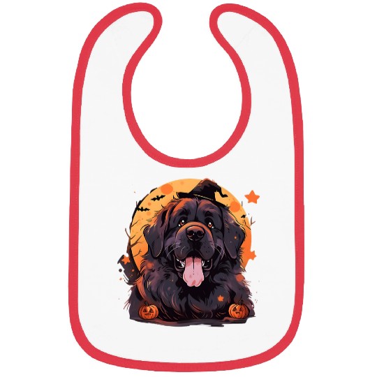 Hilarious Newfoundland Dog Halloween Pumpkin Fun Bibs