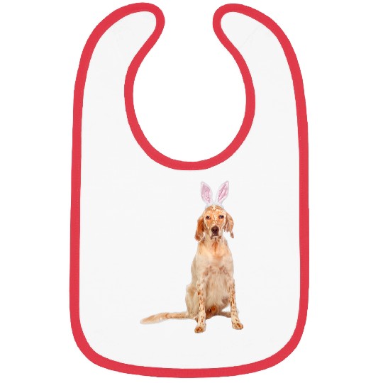 English Setter Wearing Easter Bunny Ears Dog Bibs