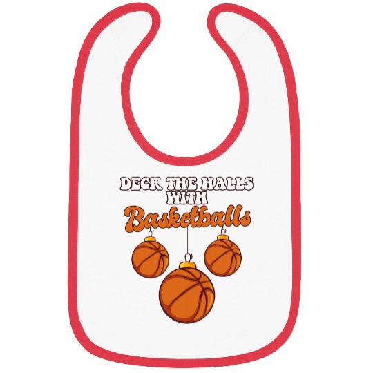Basketball Player Coachs Christmas Balls Deck The Halls Xmas Bibs