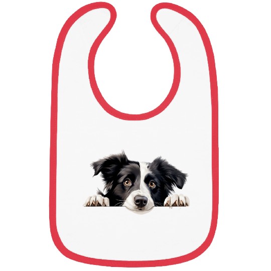 Cute Border Collie For Dog Lovers Bibs