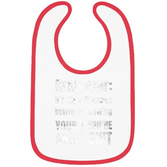 Gammar is The Difference Between Your and Youre Shit Funny Bibs