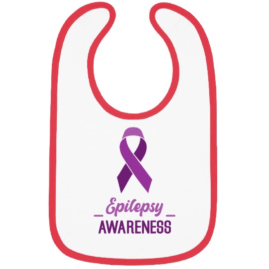 Large Purple Ribbon For Epilepsy Awareness Bibs