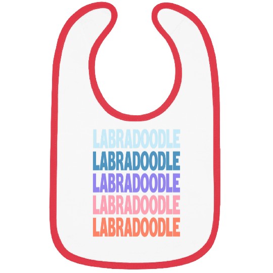 Funny Modern Repeated Text Design Labradoodle Bibs