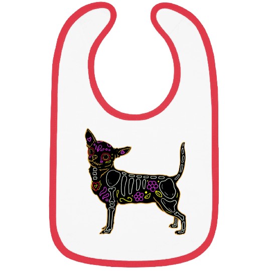 Dia De Los Muertos Chihuahua Bibs