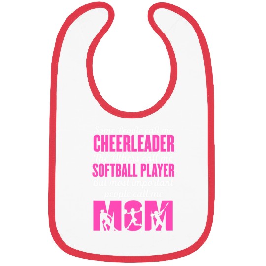 Funny Softball Cheer Lover Graphic Softball Cheer Mom 1 Bibs
