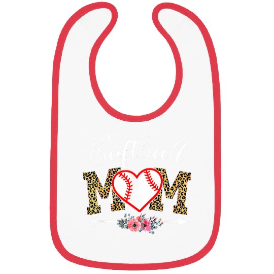 Mothers Day Leopard Softball Mom Softball Game Day Vibes Bibs