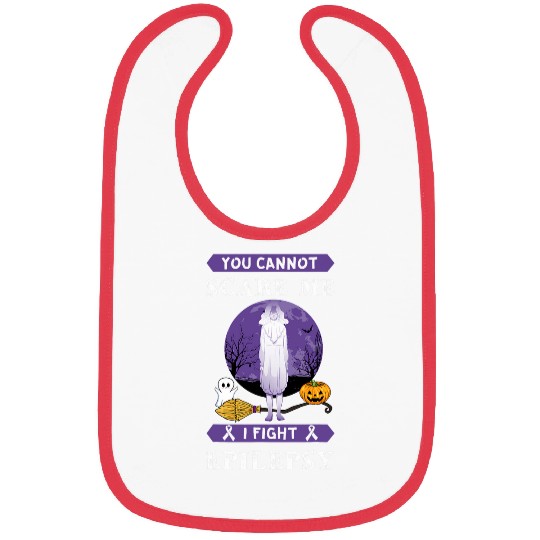Epilepsy Fighter Purple Awareness ghosts Halloween Holiday Bibs