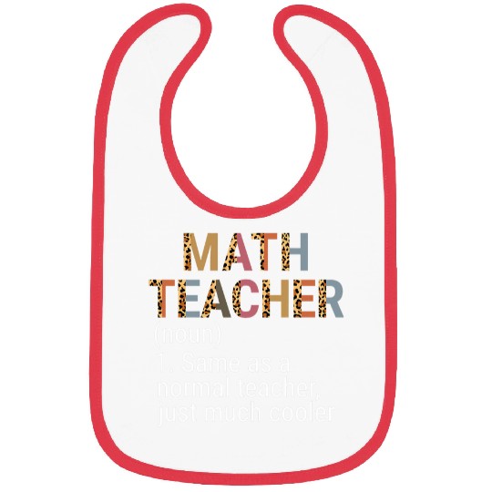 math teacher definition boho leopard back to school Bibs