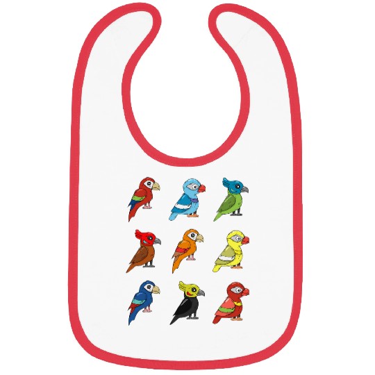 Parrot Cartoon Tropical Bird Bibs