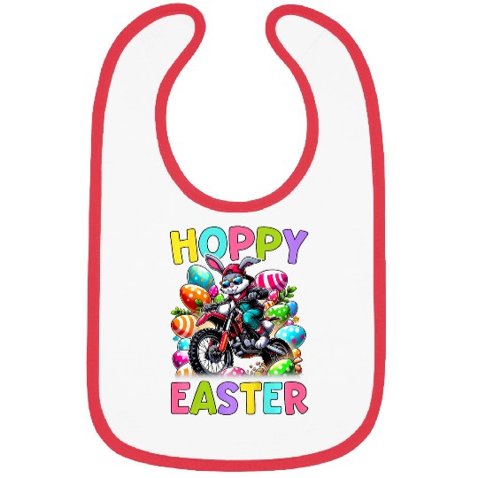 Kids Hoppy Easter Motorcycle Kids Funny Easter Egg Hunt Dirt Bike Bibs