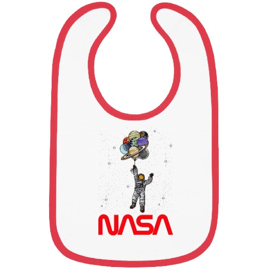 Lacrosse Gift NASA Astronaut flying Balloons Planets Worm Logo Bibs