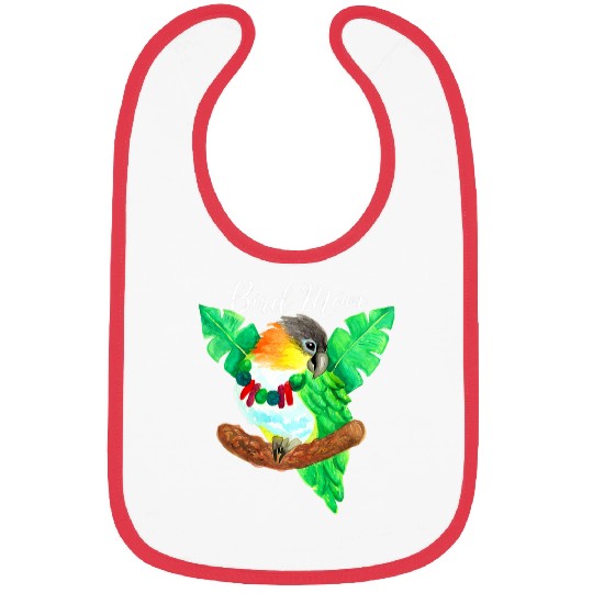 Parrot Bird Mom 2Caique Watercolor Bibs