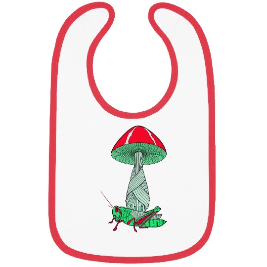 Mushroom and Grasshopper Bibs