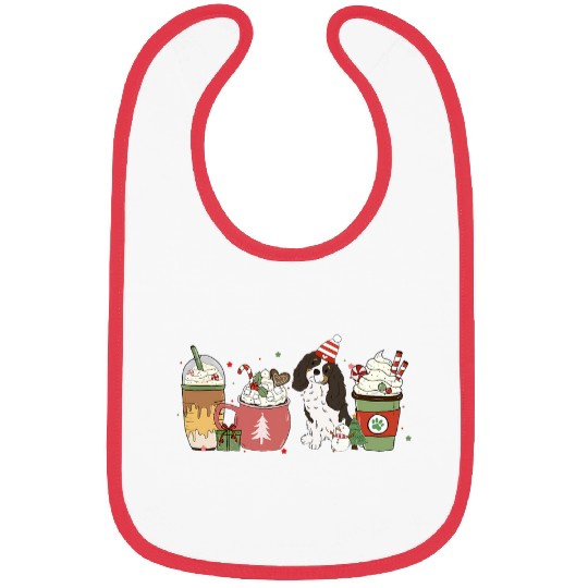 Cavalier Coffee Latte Winter Christmas Cavie Dog Mom Holiday Bibs