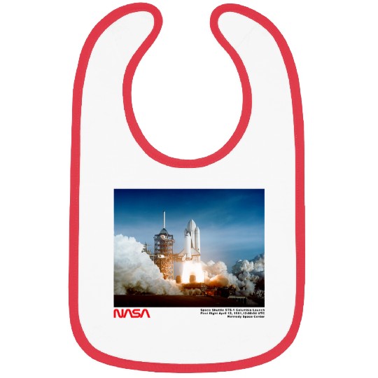 Lacrosse Gift NASA Space Shuttle Columbia Launch Worm Logo Bibs