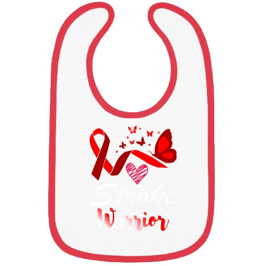 Stroke Warrior Butterfly Red Ribbon Support Bibs
