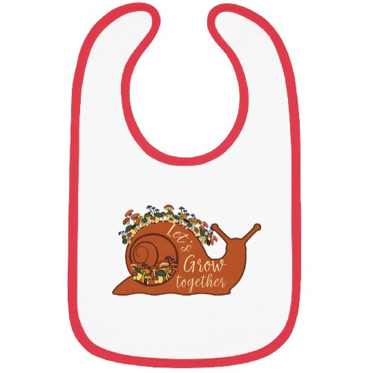 Mushroom Snail Lets Grow Together Foraging Morel Hunter Bibs