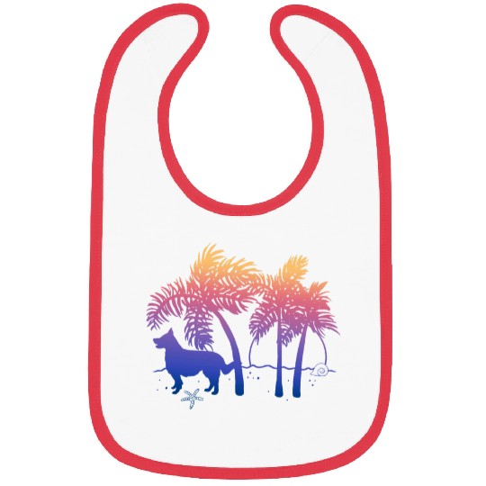 Border Collie Ombre Beach Sunrise Bibs