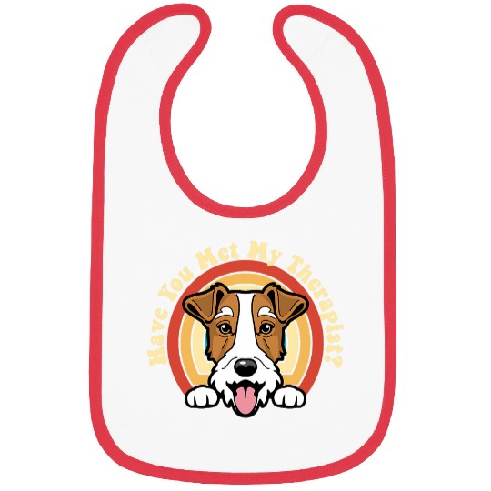 Emotional Support Therapy Dog Wire Fox Terrier Breed Retro Bibs