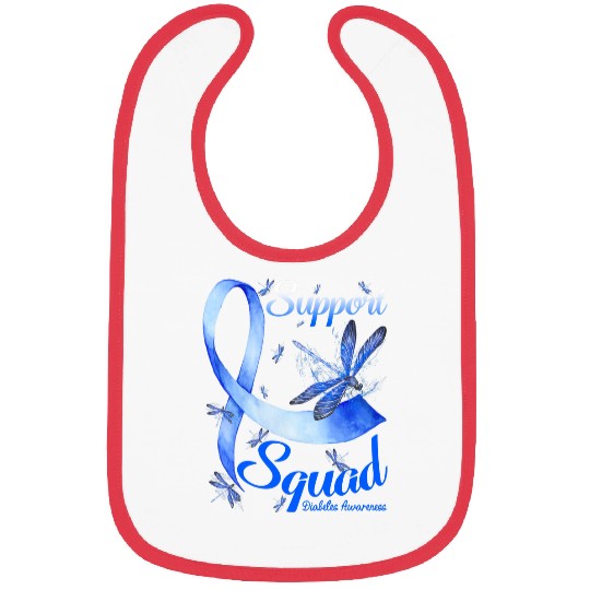 T1D Warrior Support Squad diabetess Awareness Dragonfly Bibs