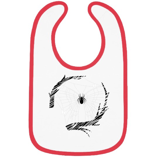 Stunning spiderweb adorned with dew and butterfly motif Bibs