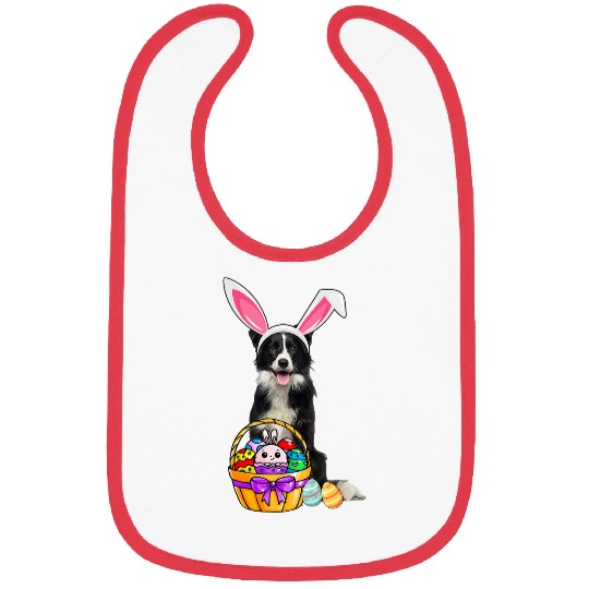 Easter Egg Funny Border Collie Easter Bibs