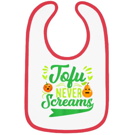 Tofu Never Screams Vegan Vegetarian Herbivore Vegetable Bibs
