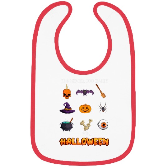 Scary Pumpkin Skull Spider Bat Witch Funny Halloween Creepy Bibs