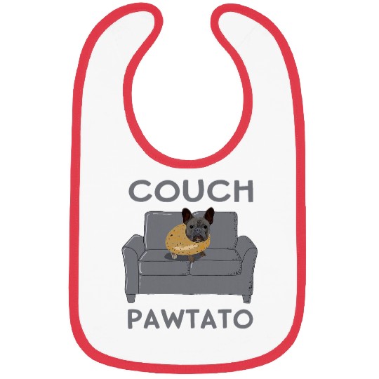French Bulldog Couch Pawtato Funny Frenchie Owner Potato Bibs