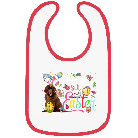 Happy Easter Newfoundland Cosplay Bunny Chocolate Eggs Bibs
