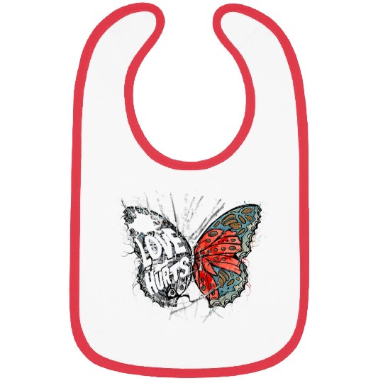 Love hurts butterfly heartbreak lovebreak graphic Bibs