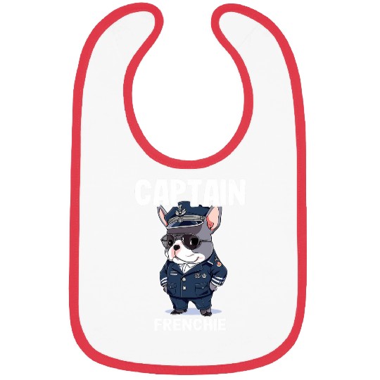 French Bulldog Dog Lovers Flying Airline Pilot Kids Frenchie 2 Bibs