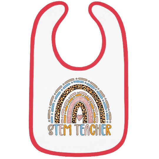 STEM Teacher Science Technology Engineering Math Rainbow Bibs