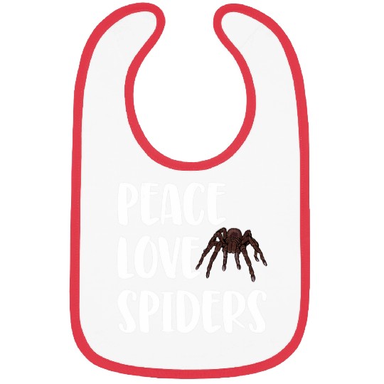 Peace Love Spiders   Funny Halloween Spider Tees Insects Bibs