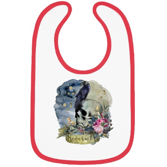 Nevermore Edgar Allen Poe Halloween Crow Trendy Fun Bibs