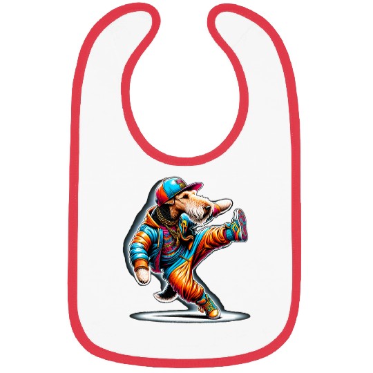 Hip Hop Wire Fox Terrier Dog Dancer Bibs