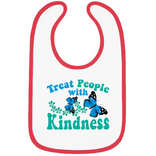 Treat People With Kindness Butterfly Flower Bibs