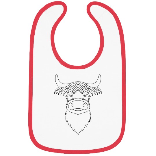 Highland Cattle design head Farmer imprint motif with cow Bibs