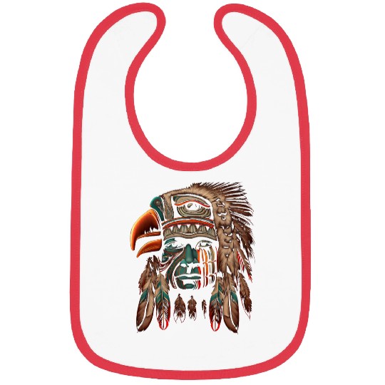 Macaw Native American Indian Northwest Tribal Graphic Tee Bibs