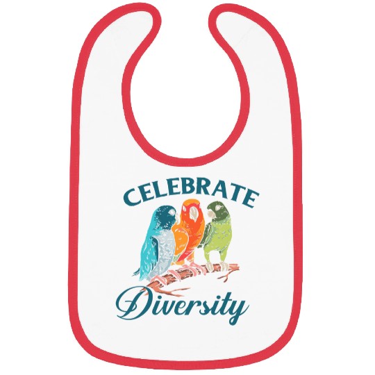 Parrots Funny Bird Lover Celebrate Diversity Parrot Bibs