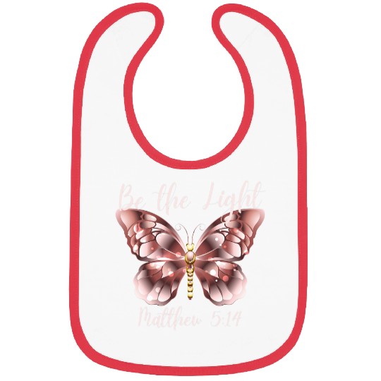 Mens Be The Light 2Matthew 514 Biblical Christian Butterfly Tee Bibs