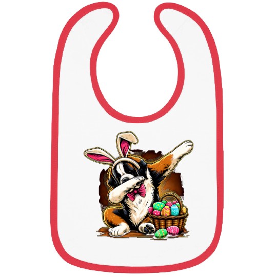 Dabbings Easter Bunny Saint Bernard Dog Bibs
