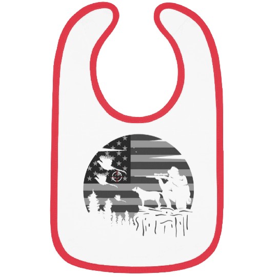 Pheasant Hunting for Pheasant Hunter with american flag Bibs