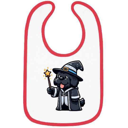 Newfoundland Dog Wizard Funny Magic Bibs