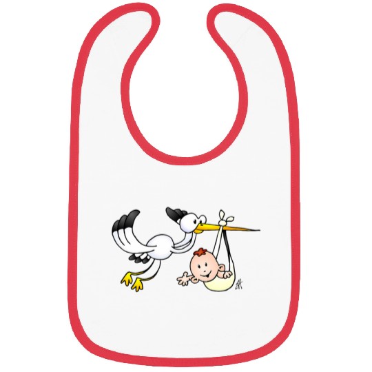 Waving baby delivered by stork Bibs