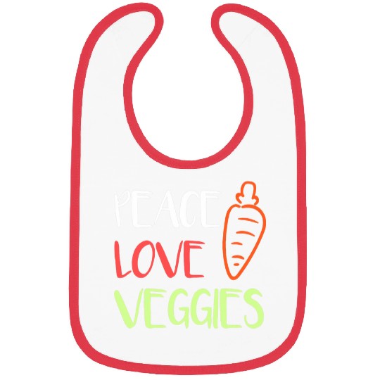 Peace Love Veggies Vegetable Bibs